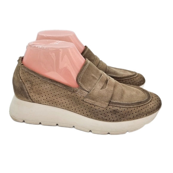 Paul Green Alexa Loafers Women’s Tan Grain Soft Suede Size 7 (UK 4.5) Platform - Picture 4 of 16